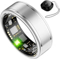 Smart Health Ring for Women Men, Fitness Tracker Ring with Heart Rate, Blood Pressure, SpO2, Sleep Monitoring, Step Counting, 5ATM Waterproof for iOS & Android, No Subscription Fee (Silver 9)
