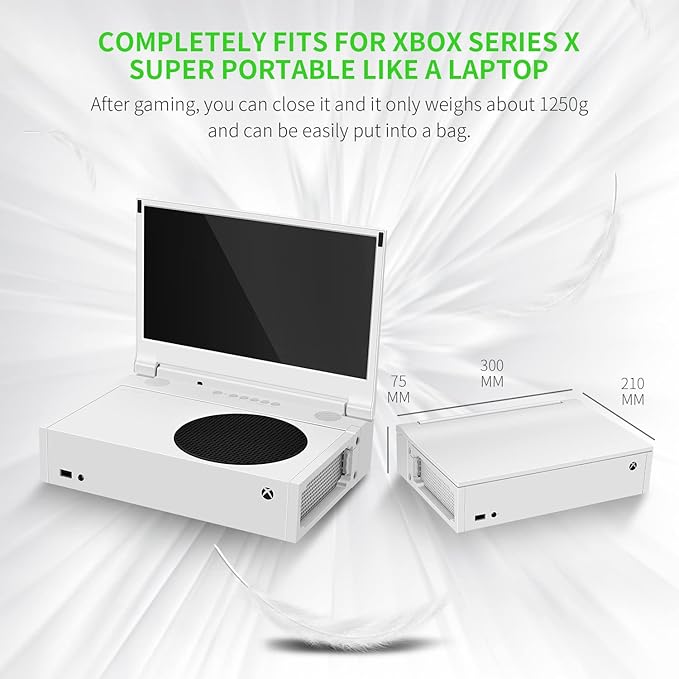G-STORY 12.5‘’ Portable Monitor for Xbox Series S, 1080P Portable Gaming Monitor IPS Screen for Xbox Series S（not Included） with Two HDMI, HDR, Freesync, Game Mode, Travel Display
