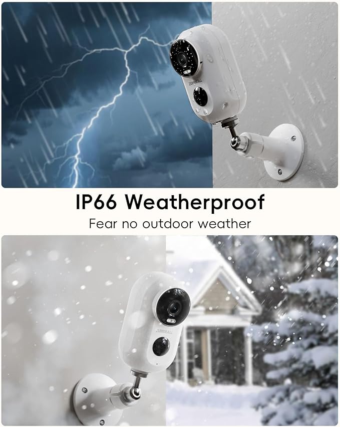 ZUMIMALL Security Cameras Wireless Outdoor with Magnetic Mount, 2K, 2.4G WiFi,3W Solar Panel with 10ft Type C Cable