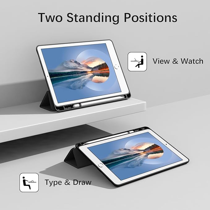 Case for iPad Air 3 / Pro 10.5 Inch, Lightweight Slim Soft TPU Trifold Stand Smart Cover, Auto Sleep/Wake Case with Pencil Holder for iPad Air 3rd Generation/Pro 10.5 - Black