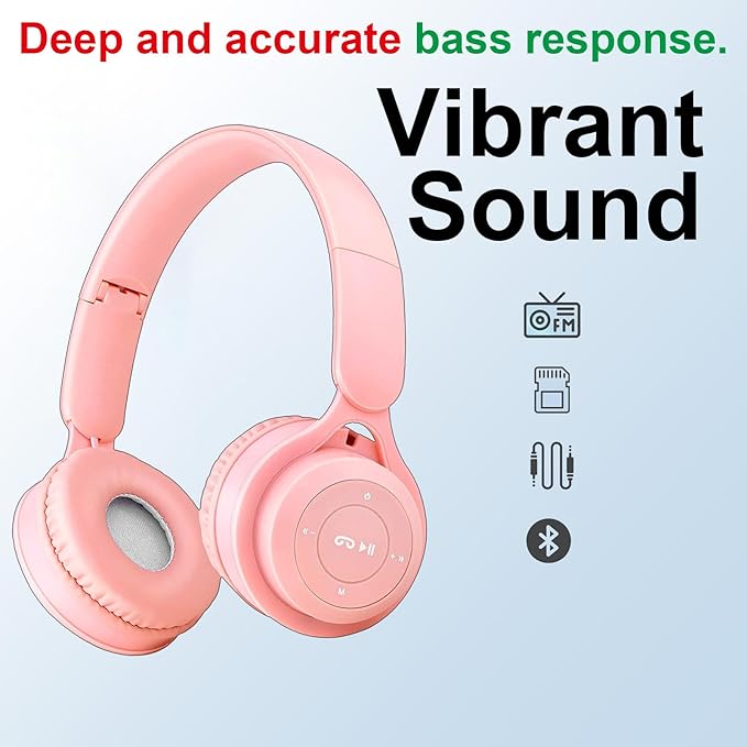 Upgraded Hybrid Noise Cancelling Headphones with Transparent Modes Wireless Bluetooth with Mic Deep Bass Soft-Earpads Hi-Fi Audio Comfortable Fit Long Playtime for Home Office Travel Over Ear Pink