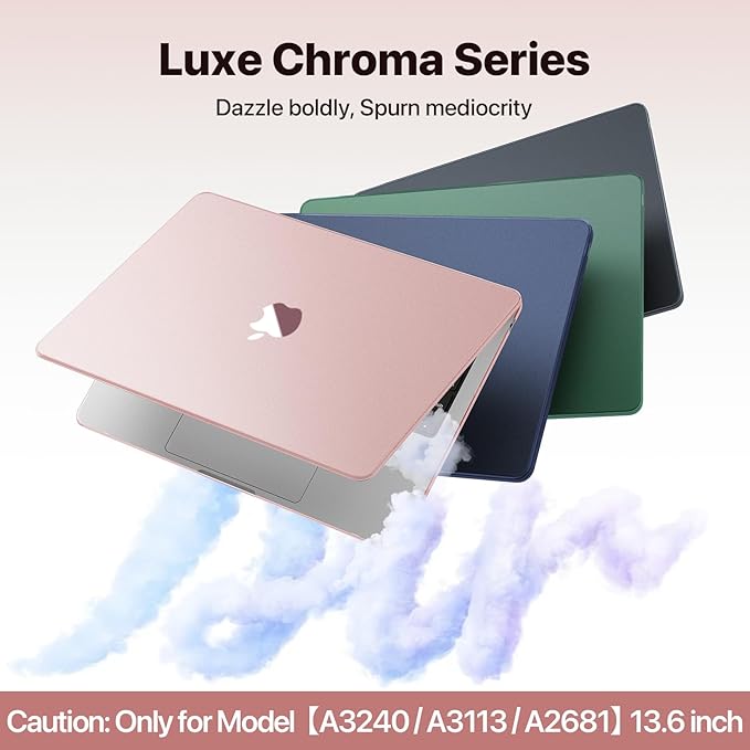 Soonjet Matte Case for MacBook Air 13/13.6-inch (M5/M4/M3/M2, 2022–2026 A3449 A3240 A3113 A2681), Lightweight | Scratch & Fingerprint Resistant | Closes Seamlessly | Ideal for Work, Travel & Study