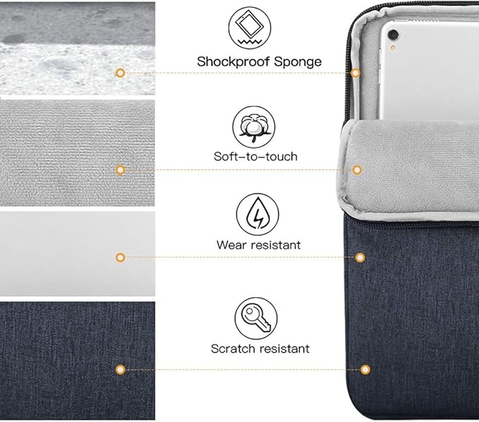 TiMOVO 9-11" Tablet Sleeve Bag for iPad 11-inch A16 2025, iPad 10.9"/10.2"| Air 11 Inch/5th/4th Gen. 10.9", Galaxy Tab A9+/A11Plus 11", Protective Bag Fit Smart Keyboard, Dusty Blue
