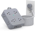 HANYCONY 6 Ft Surge Protector Power Strip with USB C, Extension Cord with 8 Outlets 4 USB Ports(2 USB C), Flat Plug, Wall Mount, 3 Side Outlet Extender for Home Dorm Room Essentials, ETL Listed