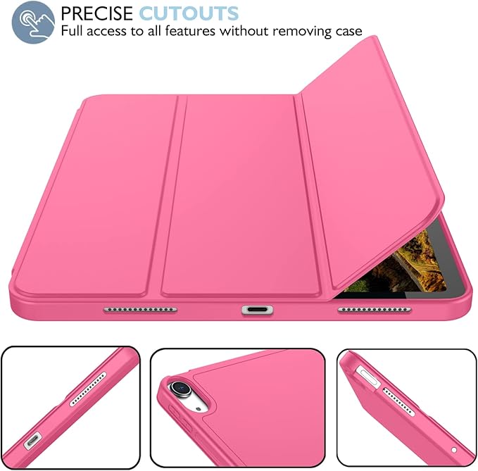 iMieet iPad Air 11 Inch Case M4/M3/M2(2026/2025/2024), iPad Air 5th/4th Generation Case 2022/2020 10.9 Inch with Pencil Holder,Trifold Stand Smart Case with Soft TPU Back(Watermelon)