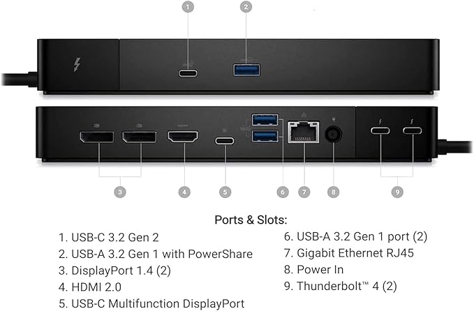 Dell 130W Thunderbolt Modular Dock with Two Thunderbolt 4 Interfaces, 130W Power Delivery, 5K to 60 Hz Single Display Video Resolution and HDMI 2.0