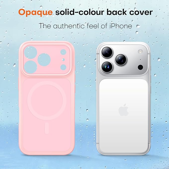 TAURI for iPhone 17 Pro Case, Compatible with MagSafe, (Full Camera Protection) Camera Control Cover Solid-Color Matte Magnetic Phone Case for 17 Pro 6.3", Pink