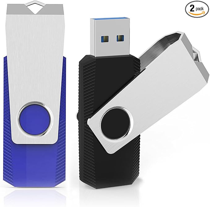 KEXIN 32GB Flash Drive 2 Pack USB 3.0 Flash Drive 32G Thumb Drive Jump Drive Memory Stick Data Storage Pen Drive Black Blue
