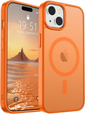 SUPFINE Magnetic for iPhone 15 Case (Compatible with MagSafe) (Military Grade Drop Protection) Translucent Matte Shockproof Phone Cover,Starry Orange
