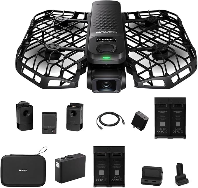 HOVERAir X1 PRO 4K Drone with Camera, Foldable Action Flying Camera with 42 KM/H Follow Speed, 10+ Fully Automatic Flight Modes, Fly Anywhere with OmniTerrain, SmoothCapture 2.0(Fly Joy Combo)