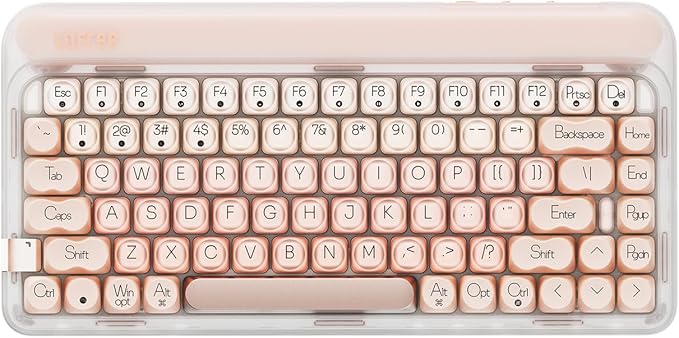 LOFREE DOT Foundation Mechanical Keyboard, 75% Rechargeable Hot-swappable Keyboards with 3 Types Connection for Windows, Mac OS/Pink GATERON Baby Racoon Switches