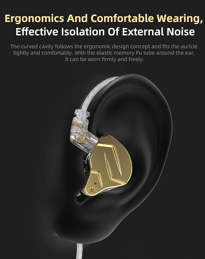 KZ ZSN PRO X Gaming Earbuds in Ear Monitor Headphones, High Fidelity IEMS Earphones, Hybrid Dual Driver Wired Earbuds with 1BA 1DD Detachable Tangle-Free Cable for Computer Tablet (Black, with Mic)