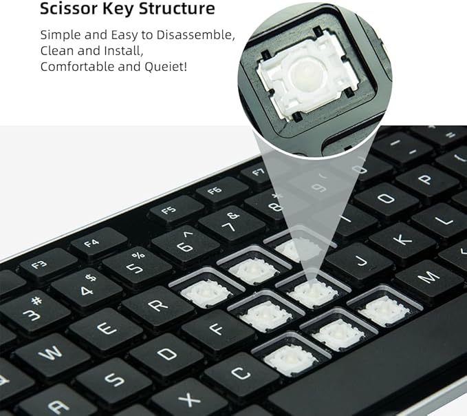 USB Wired Keyboard for window,Comfortable Quiet Chocolate Keys, Durable Ultra-Slim Wired Computer Keyboard(QWERTY) for PC, Windows 11/10/8/7/XP/Vista KB1430 (Sliver, Wired Keyboard For Windows)