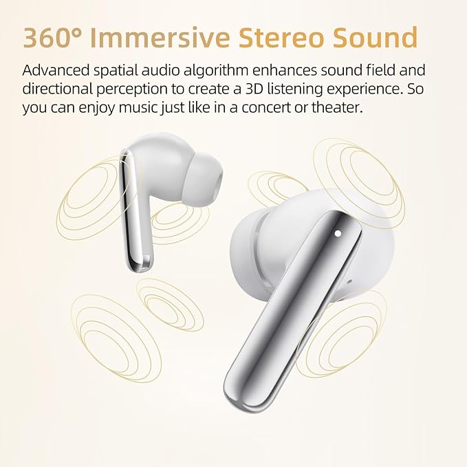 QCY MeloBuds Pro Aadptive Hybrid Active Noise Cancelling Wireless Earbuds, Reduce Noise by Up to 99%, Bluetooth 5.3 Wireless LDAC Hi-Res Audio, 34H Playtime, Comfortable Fit, Custom EQ via App
