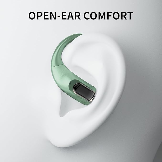 Wireless Earbuds Bluetooth Headphones,Lightweight Earbuds with Ear Hooks,Bluetooth5.4 Wireless Earphones,48H Playtime, IPX4 Waterproof Running Headphones for Gym Green
