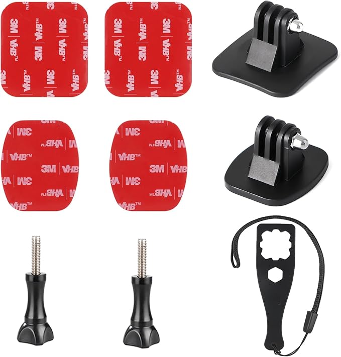 HSU Adhesive Mounts Helmet Adhesive Sticky Mounts Flat & Curved 3M Mount for All GoPro Cameras and Other Action Cameras