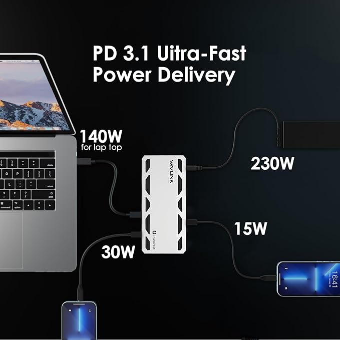 WAVLINK Intel Certified Thunderbolt 5 Dock, 12-in-1 TB5 Docking Station with 120Gbps Max Transfer, 140W PD, 2.5G Ethernet, 4X USB-A 3.2 Gen 2, SD4.0, for Windows 11/Mac OS 14.6 or Later TB5/4 Laptops