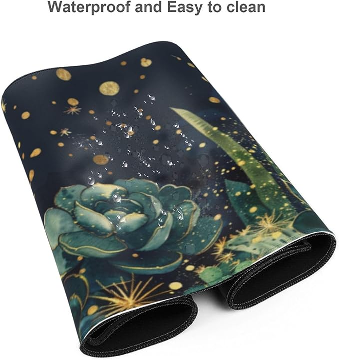 Mouse Pad Gaming - Large Mouse Pad for Desk with Waterproof Surface & Durable Design Desk Mat for Desktop & Office Accessories (Stellar Succulents)