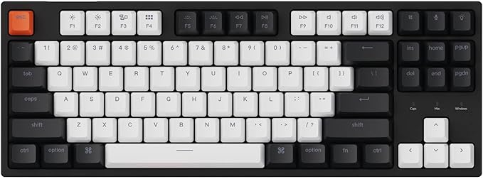 Keychron C1 Wired Mechanical Keyboard TKL, 87-Key RGB Backlit Hot-Swappable Keyboard with Gateron G Pro Brown Switches, Double-Shot ABS Keycaps, USB-C, Mac & Windows Compatible