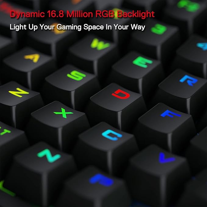 Redragon K585 PRO Wireless One-Handed Mechanical Keyboard, 42 Keys 3-Mode RGB 40% Gaming Keypad w/ 7 Onboard Macro Keys, Detachable Wrist Support, Rechargeable Battery (Blue Switch)