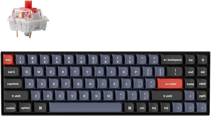 Keychron K14 Pro Wireless Custom Mechanical Keyboard, 70% TKL QMK/VIA Programmable Bluetooth/Wired White Backlight, Hot-swappable K Pro Red Switch-for Mac Windows Linux