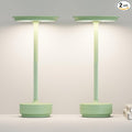 Cordless Rechargeable Table Lamps,Portable 5000mAh Battery Desk Lamp IP54 Waterproof 3 Color Stepless Dimming LED Table Light,Patio,Restaurant, Cafe, Dining Table Decor(2P Apple Green)