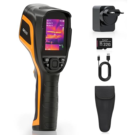 GODIAG Handheld Thermal Imaging Camera - 320x240 TISR & 256x192 IR Resolution, with PC Analysis, Video Recording, 12h Battery Life Thermal Imager with 32GB SD Card