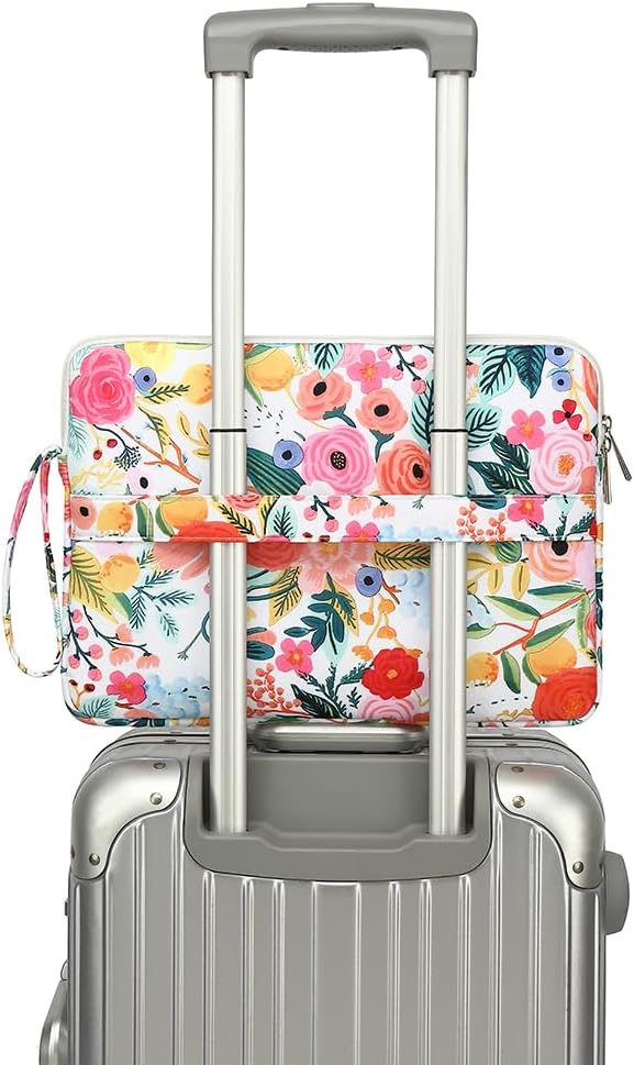 15.6-inch Notebook case, Waterproof and Shockproof Protective Computer case, can be Used to Cover Shopping cart Cases. The Notebook is Compatible with Lenovo, ASUS and HP (New Garden Roses)