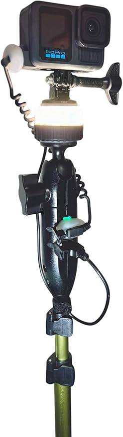 YOLOtek Veteran Owned - PS53 SuperBundle - GoPro Boat Mount & Constant Power - Go Pro Camera Bass Boat Accessories - for All Action Camera - Fishing Camera Power Pole (New Pro Kit)