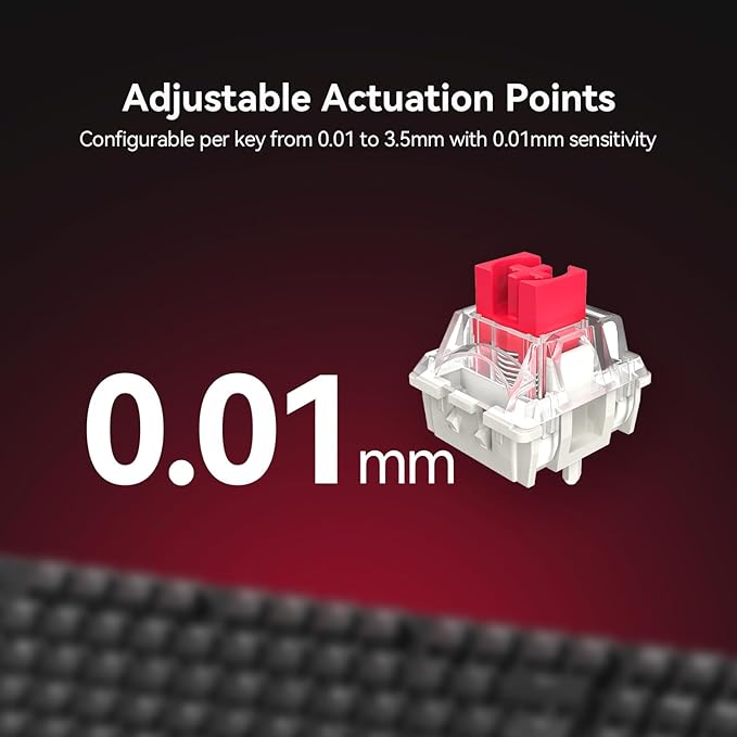 DarkBeacon Flux87 HE Mechanical Gaming Keyboard Wired, Hall Effect Magnetic Red Switch, 0.01mm Rapid Trigger, Adjustable Actuation, RS/SOCD/DKS/MT, 8000Hz Polling, Hot Swappable, RGB Backlit for PC