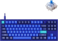 Keychron Q3 Wired Custom Mechanical Keyboard Knob Version, TKL Tenkeyless QMK/VIA Programmable Macro with Hot-swappable Gateron G Pro Blue Switch Double Gasket Compatible with Mac Windows Linux (Blue)