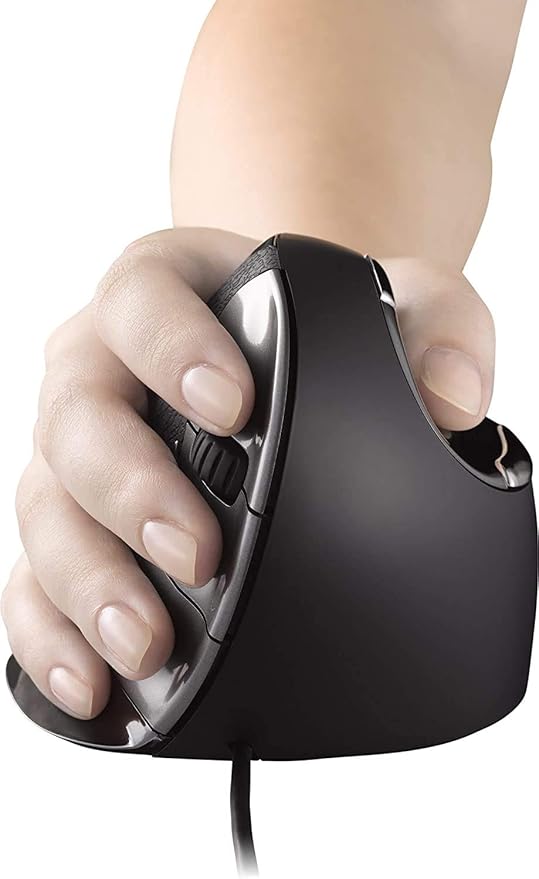 Evoluent Vertical Mouse D Large (VMDL) - Ergonomic Wired Mouse for Laptop and PC with Jestik Microfiber Cloth