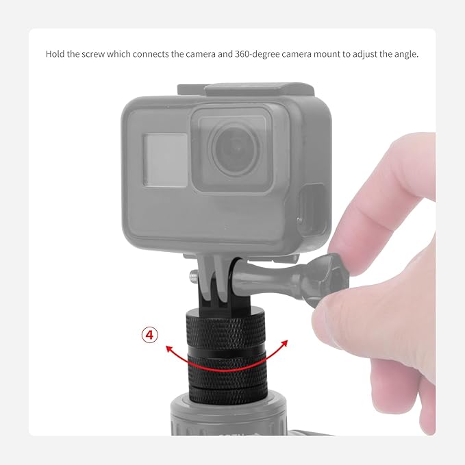 Aluminum Camera Mount,360 Degree Rotation 1/4 inch 20 Tripod Mount Adapter Compatible with GoPro,AKASO,Insta360,DJI Action 5 Pro & More Action Cameras