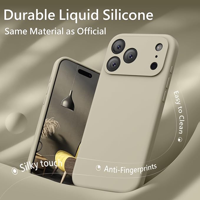 FireNova Magnetic for iPhone 17 Pro Case, Compatible with MagSafe, [Integrated Silicone Camera Control Button] [Camera Protection] Anti-Scratch Microfiber Lining Phone Case, 6.3", Khaki