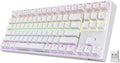 RK ROYAL KLUDGE Sink87G Wired/Wireless TKL Mechanical Gaming Keyboard, No Numbpad Compact 2.4G RGB Wireless Keyboard (White)