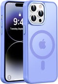Newfuture Designed for iPhone 14 Pro Case with Magnetic [13 FT Military Drop Protection] [Compatible with Magsafe] Slim Translucent Matte Shockproof with Anti-Fingerprint Phone Case, Light Purple