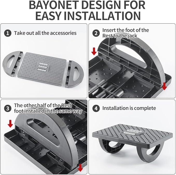 CasaZenith Foot Rest for Under Desk at Work - Ergonomic Foot Stools for Under Office Desk - Rocking Footrest with Roller Massager - Leg Rest for Chair, Computer Gaming -13" L x 9.6" W x 5" H (Gray)