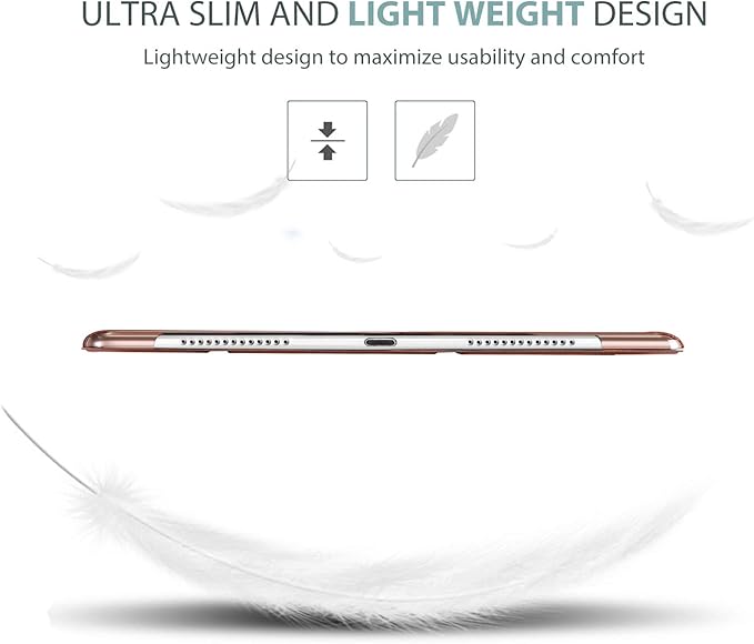 ProCase Smart Case for iPad Pro 9.7 Inch 2016, Ultra Slim Lightweight Stand Smart Case Shell with Translucent Frosted Back Cover for iPad Pro 9.7 Inch (A1673 A1674 A1675) -Rosegold