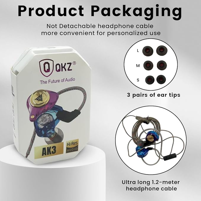 Wired Gaming Earbuds, Ak3file in Ear Monitors, Deep Bass Sound Wired Earbuds, HiFi in Ear Headphones with 1DD 10mm Dynamic Driver, IEM for Music Gaming Video Calling (Purple)