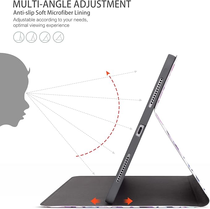 iPad Air 11 Inch Case M3/M2 (2025/2024), Case for iPad Air 5th/4th Generation 10.9 Inch, case for iPad air 11-inch Kids Women Men Multi-Angle View Adjustable Stand Auto Wake/Sleep,Holographic Marble