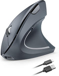 TECKNET Ergonomic Mouse, Rechargeable Vertical Ergo Mouse Wireless 800-4800 Levels 5 Adjustable DPI, Silent 2.4GHz Optical Carpal Tunnel Mouse for Right Hand, USB Wireless Mice for Laptop, PC