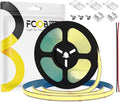 16.4FT IP65 Waterproof COB LED Strip 3000K 480LEDs/m Flexible High Density Uniform Bright LED Lights 9W/m, Dimmable 8mm DC24V COB Strips for Home Indoor Decoration, NO Power and Controller