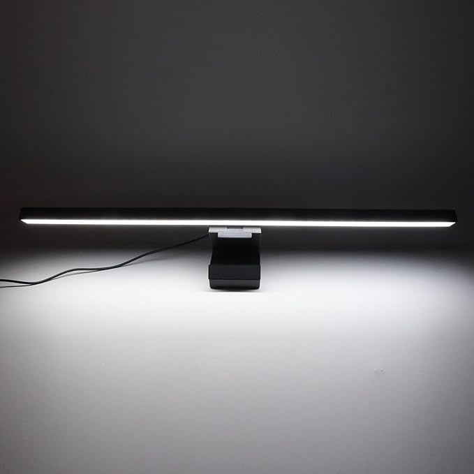 Zunate Monitor Light Bar, Stepless Dimmable Touch Control, 3 Color Modes, Asymmetric Light for Eye Protection, No Screen Glare, USB-C Powered, Fits Monitors & Laptops (White)