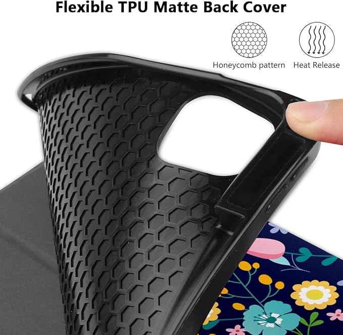 DONGKE Case for iPad Pro 11 inch (4th, 3rd, 2nd & 1st Gen) 2022 2021 2020 2018, Trifold Stand + Pencil Holder + Auto Wake/Sleep + Soft TPU Protective Stand Back Cover, Florals