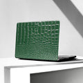 Compatible with Crocodile MacBook Air 13 inch Case 2021 2020 2019 2018 M1 A2337 A2179 A1932, Textured Elegant Luxury Aligator Skin Snakeskin PU Leather Hard Shell & Keyboard Cover, Emerald Green