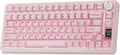 EPOMAKER X Aula EA75 MAX Wireless Gaming Keyboard with Screen & Knob, 5000mAh, Hot-Swap, Lubed Switches, RGB Backlit, Creamy Gasket, 75% Mechanical Keyboard (Pink, Silent Cotton Candy Switch)