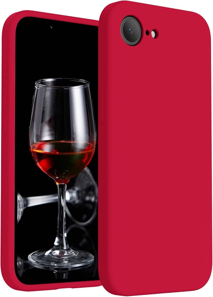 FireNova Magnetic for iPhone 17e Case/iPhone 16e Case, Compatible with MagSafe, [Silicone Camera Protection] Microfiber Lining Phone Case, 6.1", Deep Red