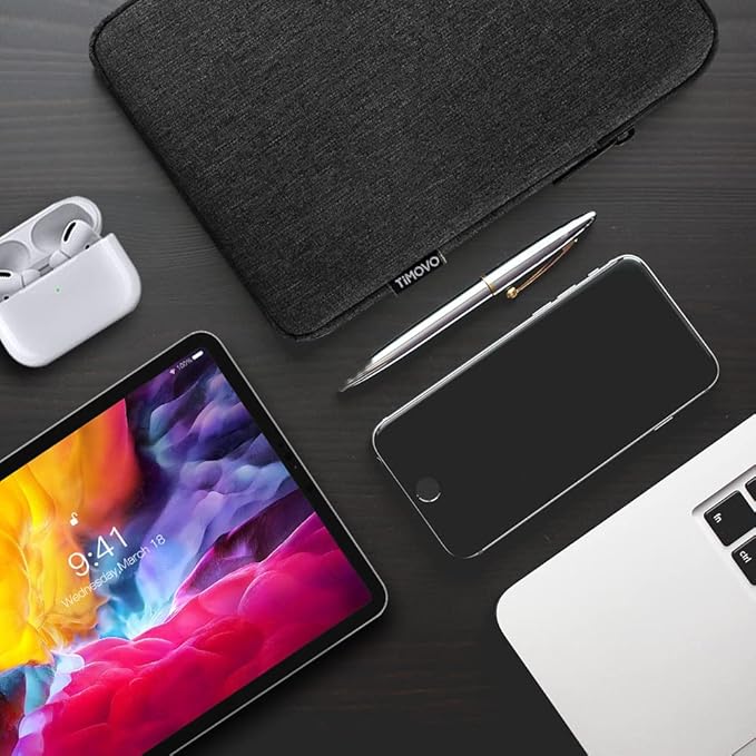 TiMOVO 9-11" Tablet Sleeve Bag for iPad 11-inch A16 2025, iPad 10.9"/10.2"| Air 11 Inch/5th/4th Gen. 10.9", Galaxy Tab A9+/A11Plus 11", Protective Bag Fit Smart Keyboard, Black