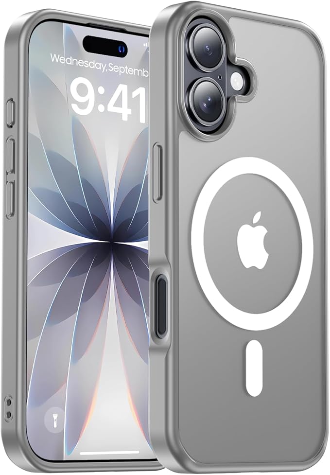 Strong Magnetic for iPhone 17 case [10Ft Military-Grade Protection] Compatible with fit MagSafe Shockproof Slim Thin Cover case for iPhone 17 6.3 inch, Gray