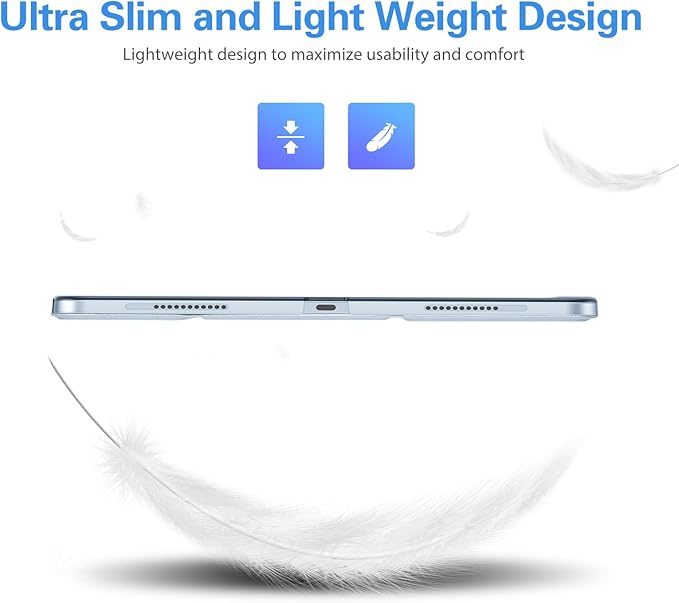 ProCase Smart Case for iPad Pro 12.9 2022/2021/2020/2018, Slim Stand Hard Back Shell Smart Cover for iPad Pro 12.9" 6th Gen/5th Gen/4th Gen/3rd Gen -Airblue